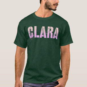 T-shirt Vintage CLARA Girls Nom Grunge Rose Personnalisé