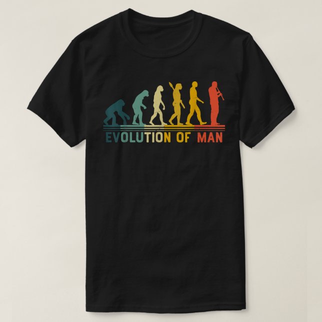 T-shirt Vintage Clarinet Funny Evolution Ma (Design devant)