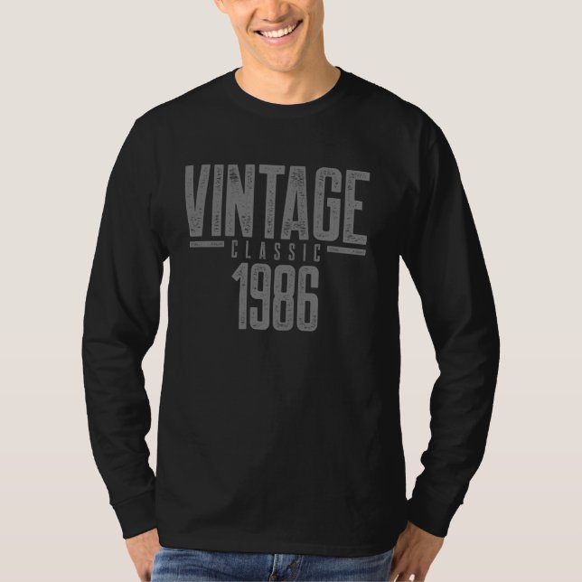 T-shirt Vintage classique 1986 (Devant)