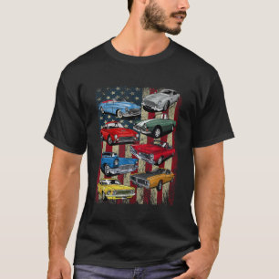 T-shirt Vintage classique Muscle Car Retro American Drapea