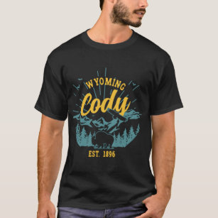 T-shirt Vintage Cody Wyoming Mountains Bison Eagle Pullove