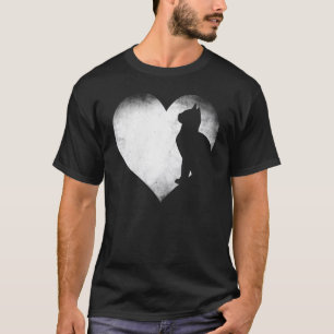 T-shirt Vintage Coeur silhouette amoureux des chats, J'aim