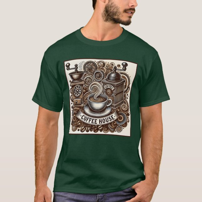 T-shirt Vintage Coffeehouse Vibes funny (Devant)