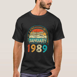 T-shirt Vintage consterné stupéfiant depuis janvier 1989 3