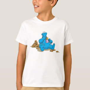 T-shirt Vintage Cookie Monster Manger Cookies