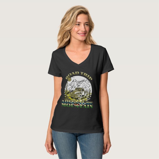 T-shirt vintage cool feu de camp route (Devant entier)