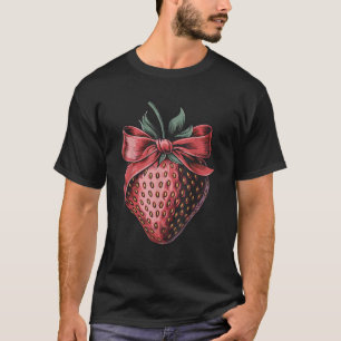 T-shirt Vintage Coquette Bow Fraise Cool Fraises