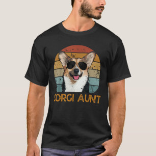 T-shirt Vintage Corgi Tante Funny Mignonne Chien Propriéta