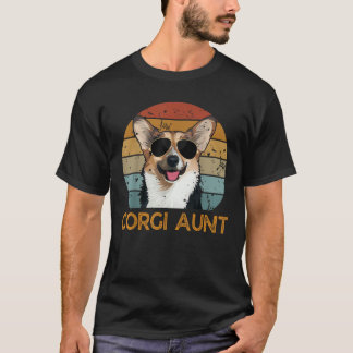 T-shirt Vintage Corgi Tante Funny Mignonne Chien Propriéta