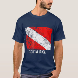 T-shirt Vintage Costa Rica Dive Flag Scuba Diving