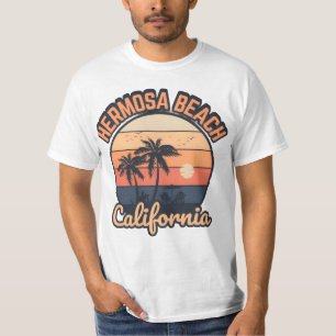 T-Shirt Vintage Coucher de Soleil Hermosa Beach Ca