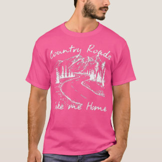 T-shirt Vintage Country Roads Me ramener à la maison