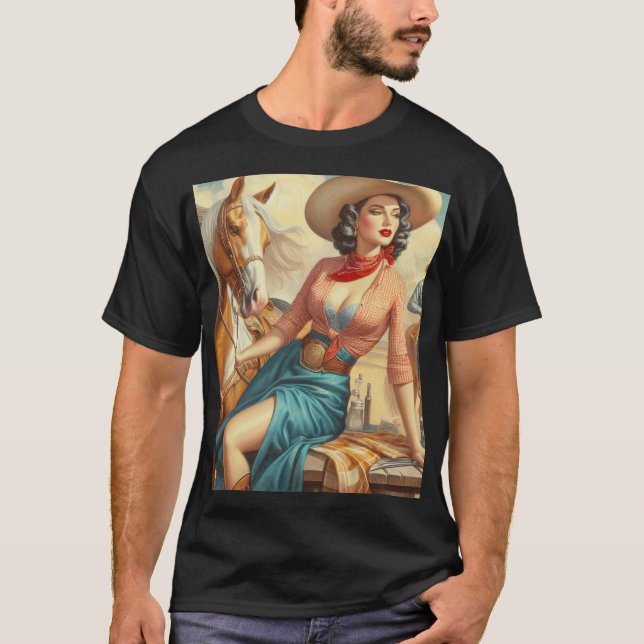 T-shirt Vintage Cowgirl (Devant)