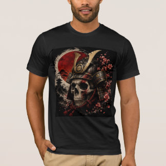 T-Shirt Vintage Crâne de Samouraï Guerrier Japonai