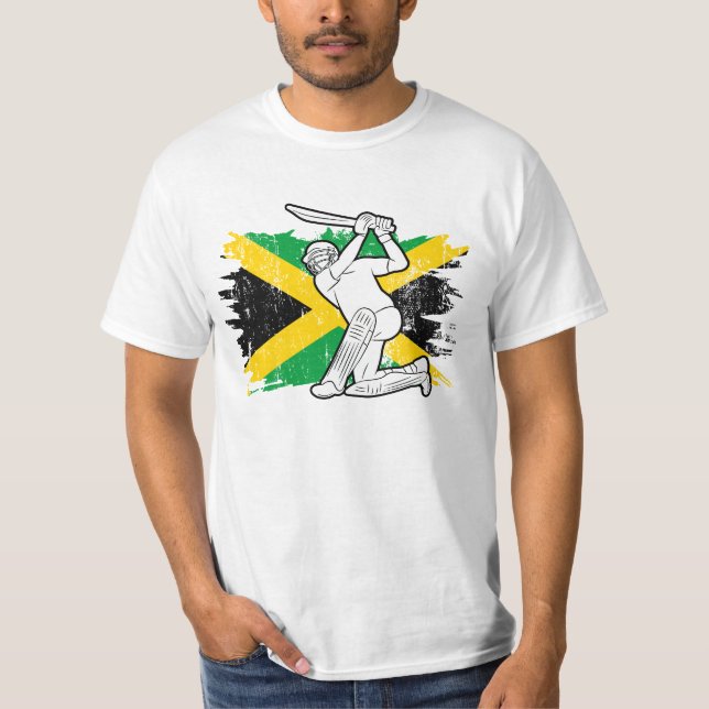 T-shirt Vintage cricket Jamaïque Jamaican Pride (Devant)