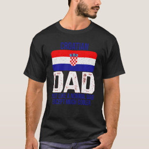T-shirt Vintage Croate Papa Croatie Drapeau Design pour Fa