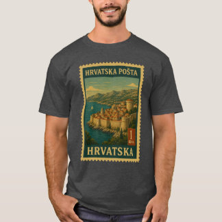 T-shirt Vintage Croatia Postage Stamp Shirt