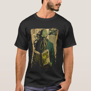 T-shirt Vintage Cthulhu Inspecteur Comic Art Deep Sea Mons