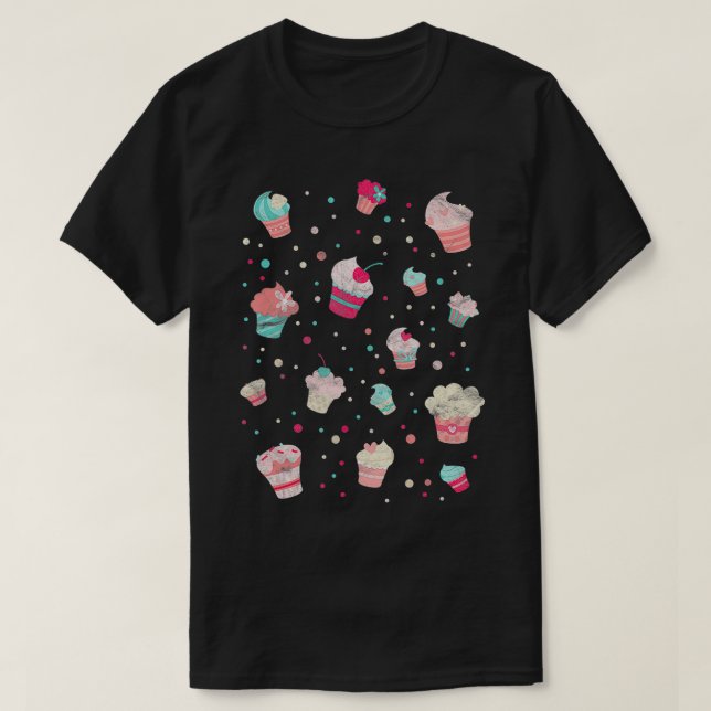 T-shirt Vintage Cupcakes Cupcake Party Baking (Design devant)