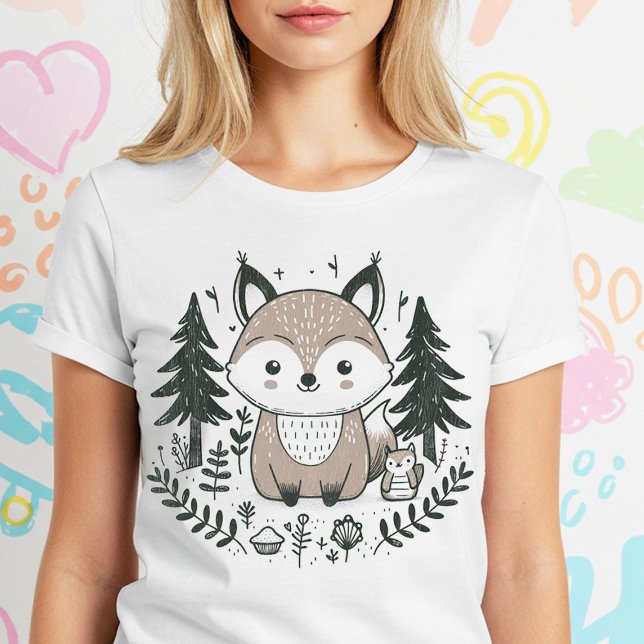 T-shirt Vintage Cute Baby Fox (Créateur téléchargé)