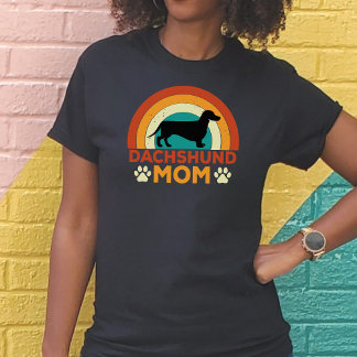 T-shirt Vintage Dachshund Chien Maman coucher de soleil