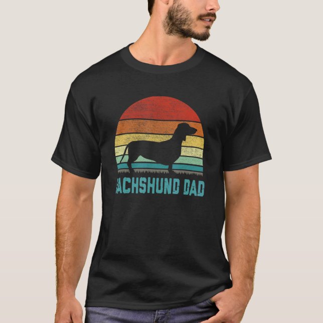 T-shirt Vintage Dachshund Dad  Dog (Devant)