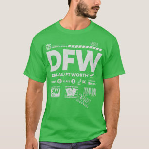 T-shirt Vintage Dallas Fort Worth DFW Code de voyage