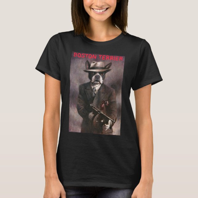 T-shirt vintage de bandit de Boston Terrier (Devant)