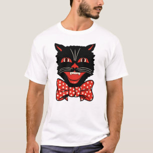 T-shirt vintage de chat noir