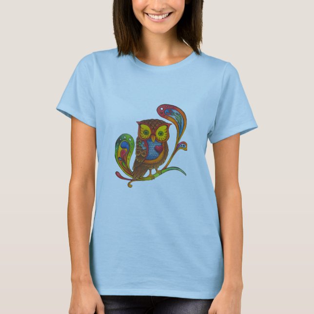 T-shirt vintage de hibou (Devant)