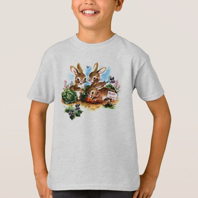 T-shirt vintage de lapins (Devant)