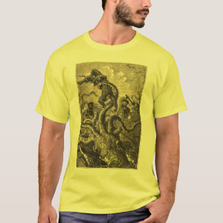 T-shirt vintage de monstre de mer de calmar géant