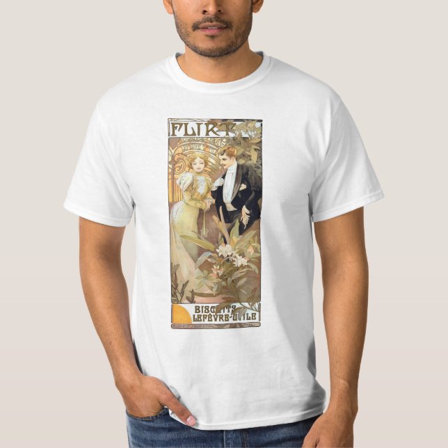 T-shirt vintage de Mucha de flirt (Devant)