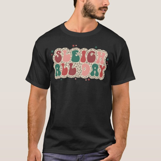 T-shirt Vintage de Noël léopard (Devant)