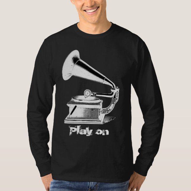 T-shirt vintage de phonographe (Devant)