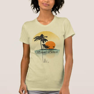 T-shirt vintage de silhouette de palmier de Miami