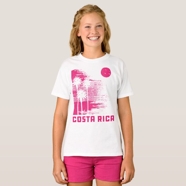 T-shirt Vintage de surf sur la plage de Retro Costa Rica (Devant entier)