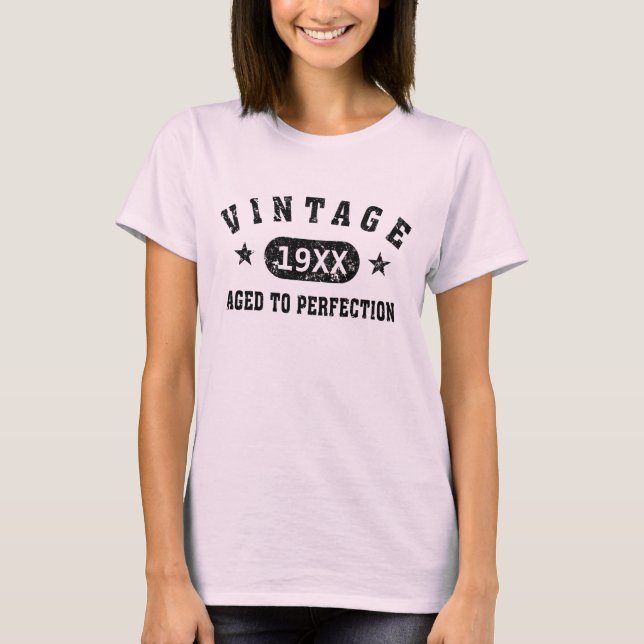 T-shirt Vintage de texte noir à parfait (Devant)