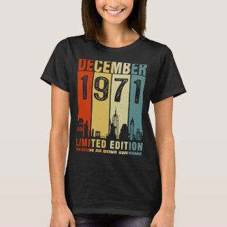 T-shirt Vintage décembre 1971 52 Ans 52e Anniversaire