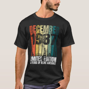 T-shirt Vintage décembre 1987 Anniversaire 33 ans 33e anni