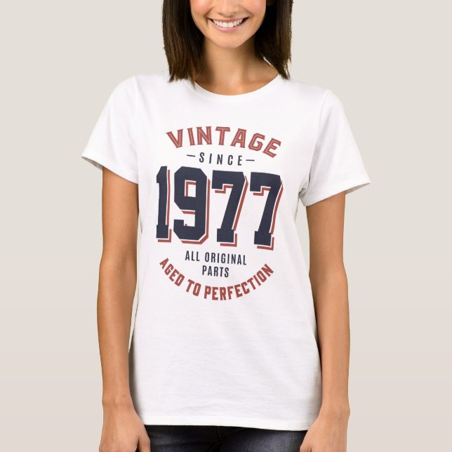 T-shirt Vintage Depuis 1977 Cadeau Anniversaire (Devant)