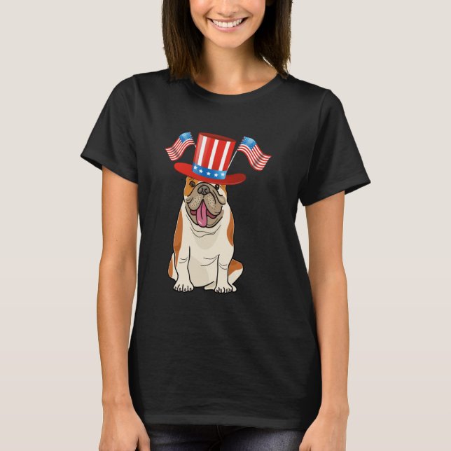 T-shirt Vintage Design American Top Hat Dog (Devant)