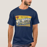 Vintage Detroit, Michigan Carte postale Tee - shir
