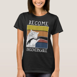 T-shirt Vintage Devenir ingouvernable Chat noir Mâle de mo