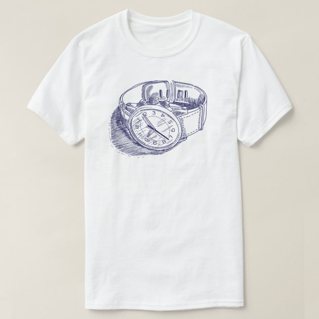 T-shirt vintage d'illustration de montre (Design devant)