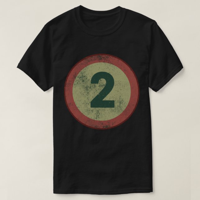 T-shirt Vintage Distressed Number 2 (Design devant)