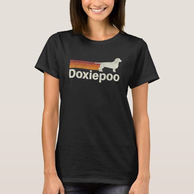 T-shirt Vintage Doxiepoo Retro Maman Papa Chien (Devant)