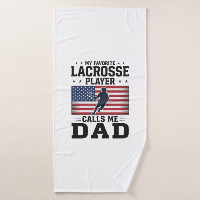 T-shirt vintage drapeau américain Funny Lacrosse P (Serviette de bain)