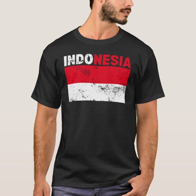 T-Shirt vintage drapeau Indonésie (Devant)
