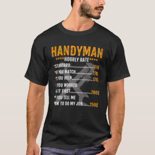 T-shirt Vintage drôle Handyman Taux horaire Taux de travai